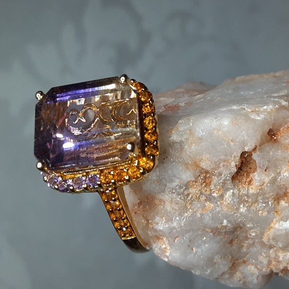 Jewelry - 925 Ametrine, Amethyst And Citrine, Yellow Gold Over Sterling. PRICE IS FIRM.